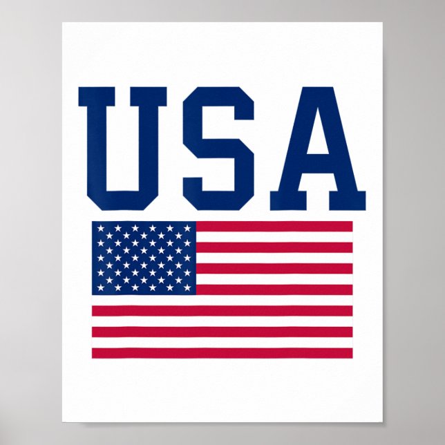 Poster Homens Camiseiros Homens Crianças Bandeira America (Frente)