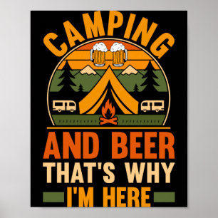 Poster Homens cerveja de acampamento vida de acampamento