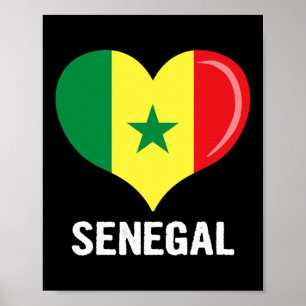 Poster Homens com bandeira do Senegal Mulheres Crianças P