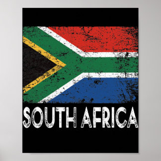 Poster Homens da bandeira Patriótica da África do Sul em