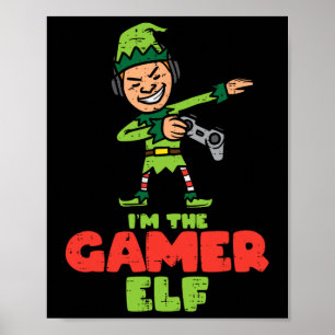 Poster Homens da Família Natal Gamer Elf Dab Xmas