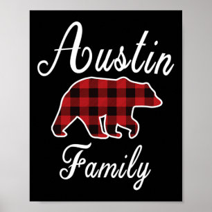 Poster Homens de Natal do Urso Vermelho da Família Austin