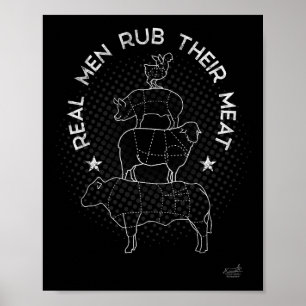 Poster Homens de Verdade Esfregam Sua Carne Mestre de Chu