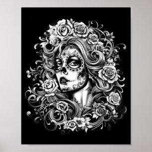 Poster Homens Dia Dos Mortos La Catrina Dia De
