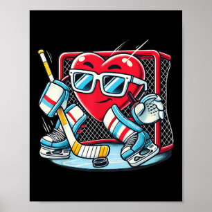 Poster Homens Dias de os namorados De Hockey Com O Coraçã