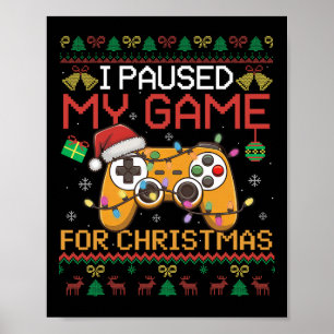 Poster Homens do Controlador Xmas do Jogador de Natal Pau