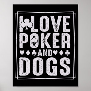 Poster Homens E Cães Divertido Jogar Carta Jogador Perfor
