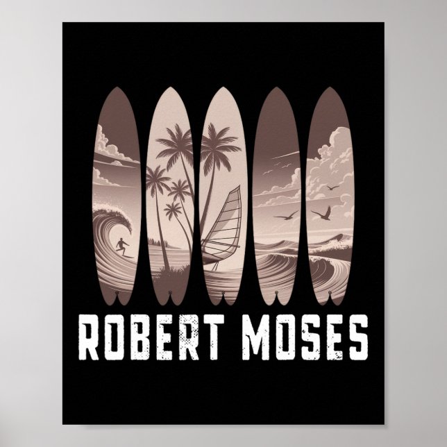 Poster Homens e mulheres de surfe de prancha de Robert Mo (Frente)