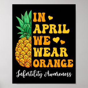Poster Homens Em Abril Usam Laranja Conscientização sobre