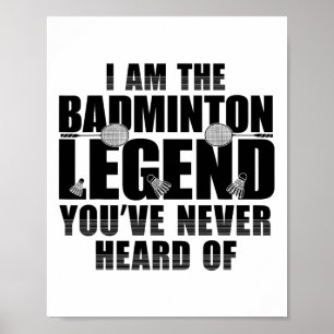 Poster Homens Engraçados Da Camisa Badminton Jogador 1