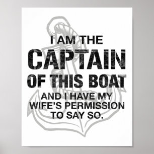 Poster Homens Eu Sou O Capitão Deste Barco Engraçado Barc