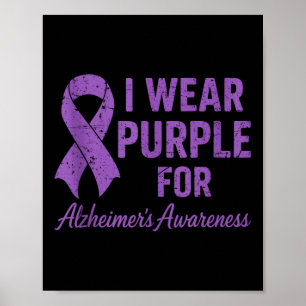 Poster Homens Eu Uso Roxo Para Conscientização de Heimers