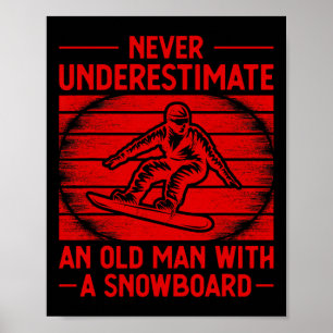 Poster Homens legal de Arte Snowboard Mulheres Skier Snow