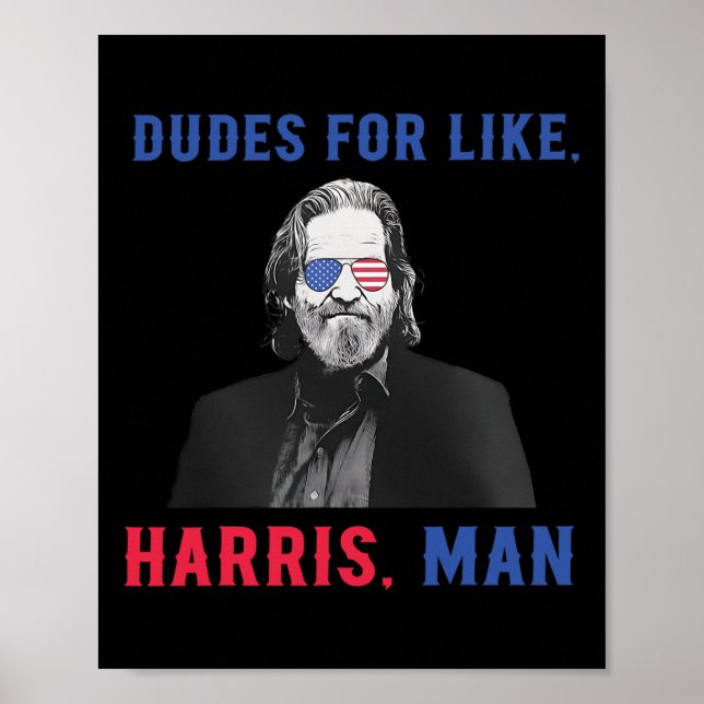 Poster Homens Para Harris Kamala Harris Para Presidente (Frente)
