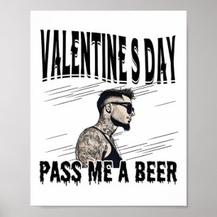 Poster Homens para Solteiro Tatuado no Dia Anti-Valentim