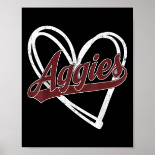 Poster Homens Personalizados Retro-Aggies-Cardíacos Mulhe