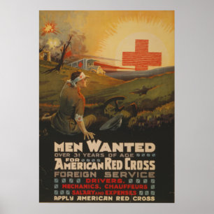 Poster Homens querem a Cruz Vermelha Americana