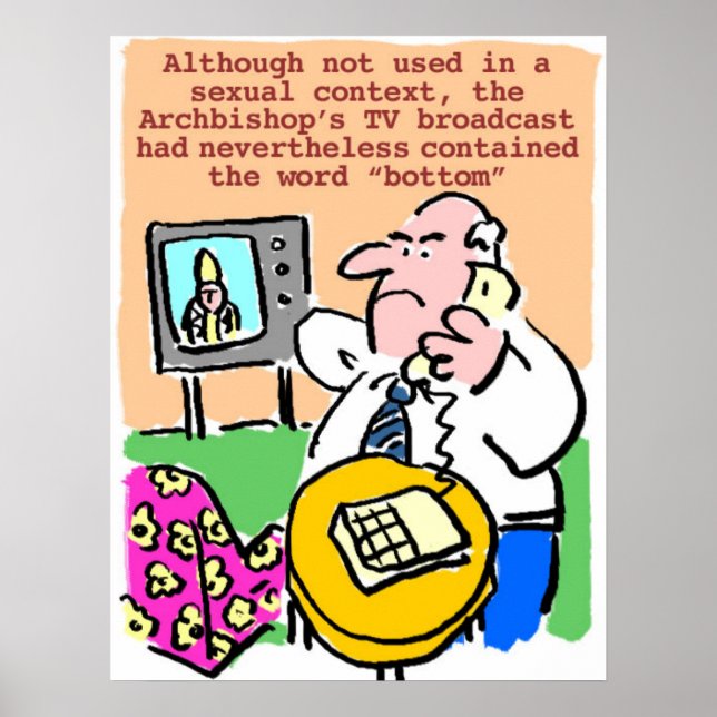 Poster Homens reclamam por telefone sobre TV (Frente)