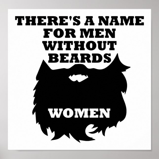 Poster Homens Sem Barbas Cartaz Divertido (Frente)