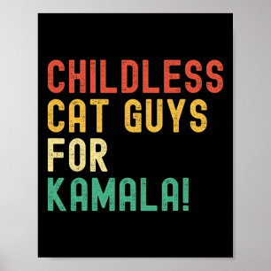 Poster Homens Sem Filhos Gatos Para Kamala Harris 2024 Vi