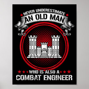 Poster Homens subestimam que o velho é um engenheiro de c