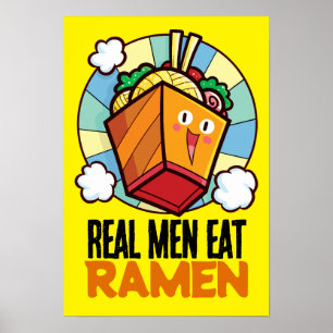 Poster Homens Verdadeiros Personalizáveis Comem T-Shirt R