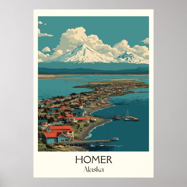 Poster Homer Alasca Spit Kachemak Baía (Frente)