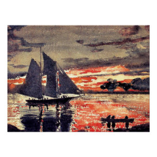 Pôster Homer - Incêndios Sunset, belas artes