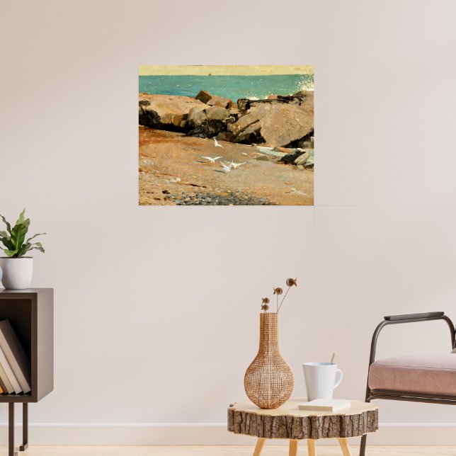 Poster Homer - Rocky Coast and Gulls, fine art (Sala de Estar 3)