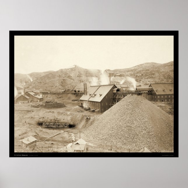 Pôster Homestake Dourado em Cidade de Chumbo SD 1899 (Frente)