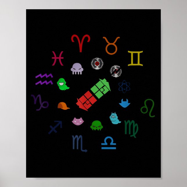 Poster Homestuck Emblems Zodiac Signs Funny Men Women Kid (Frente)