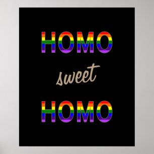 Poster Homo engraçado alegre do doce do homo