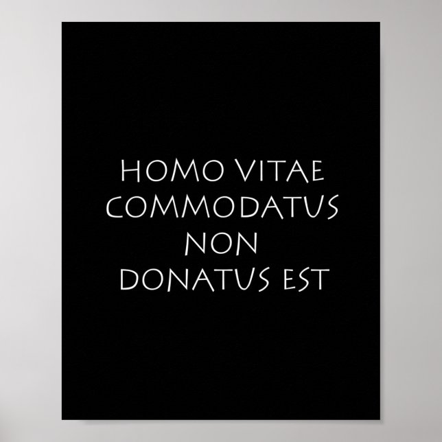Poster Homo vitae comodatus non donatus est (Frente)