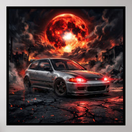 Poster Honda Civic EG6 SiR um Crimson Moon
