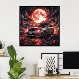 Poster Honda Civic EK9 SiR para uma Lua Carmesim