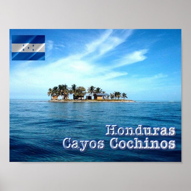 Poster Honduras - Cayos Cochinos - (Frente)