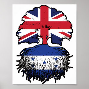 Poster Honduras Hondurenho - Grã-Bretanha - Bandeira das