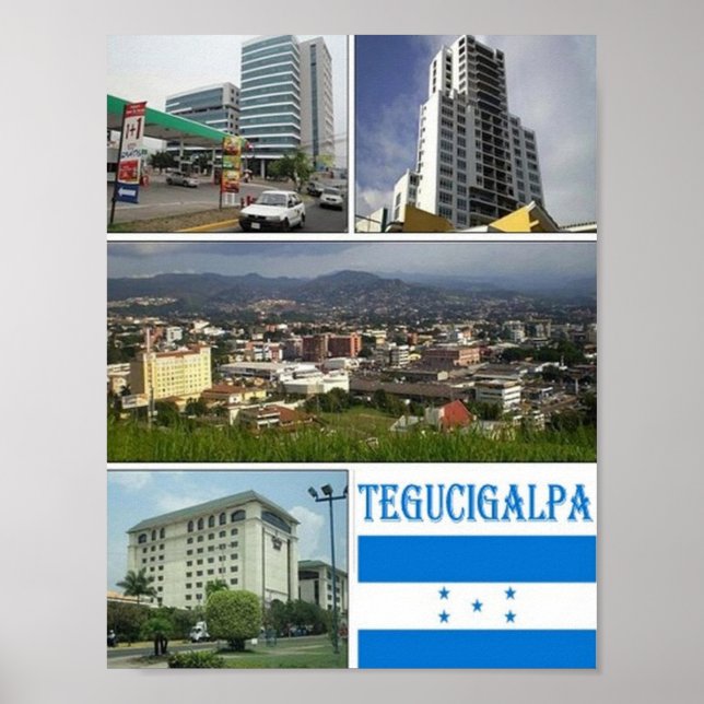 Poster Honduras - Mosaico Tegugigalpa - (Frente)