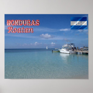 Poster Honduras - Roatan - baía Ocidental -