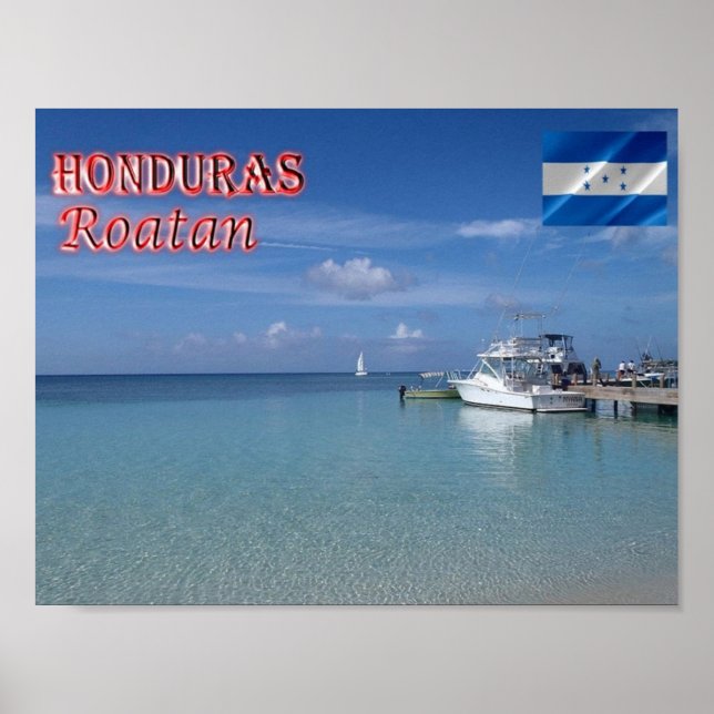 Poster Honduras - Roatan - baía Ocidental - (Frente)