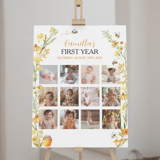 Poster Honey Bee Wildflower Primeiro Sinal de Marcenso de (Criador carregado)