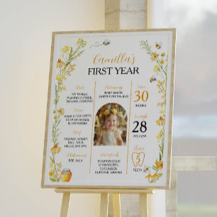 Poster Honey Bee Wildflower Primeiro Sinal de Marcenso de
