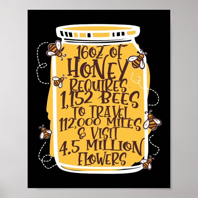 Poster Honey Jar Beekeeper Honey Bee (Frente)
