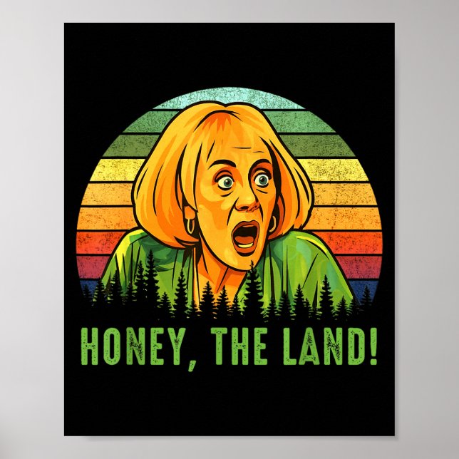 Poster Honey The Land Funny Retro Sunset Forest  (Frente)