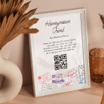 Poster Honeymoon Fundo Casamento Registro Qr Código Passa<br><div class="desc">Apresentamos nosso delicioso sinal de mesa para o fundo da lua de mel, pedidos de viagem e registro de casamento! Prepare-se para infundir sua celebração de casamento com diversão e talento. Completamente personalizável, desde seus nomes até detalhes de pagamento (Venmo, PayPal, Zelle, etc.), esta poster é sobre fazer seu dia...</div>