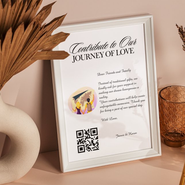 Poster Honeymoon Wish Registry Qr Code Wedding Gift (Honeymoon Wish Registry Qr Code Wedding Gift Poster)