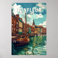 Honfleur França Viagem Arte Vintage