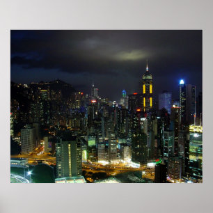Poster Hong Kong à noite