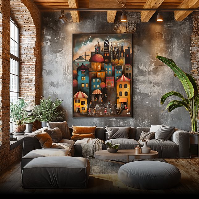 Pôster Hong Kong: Asia's World City - Whimsical Art (Criador carregado)