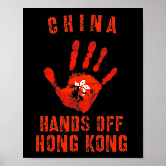 Poster Hong Kong China protestam contra a China (Frente)